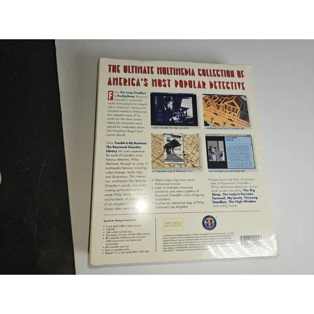 Vintage Raymond Chandler Gaming Pack PC RPG 1994 Trouble Is My Business